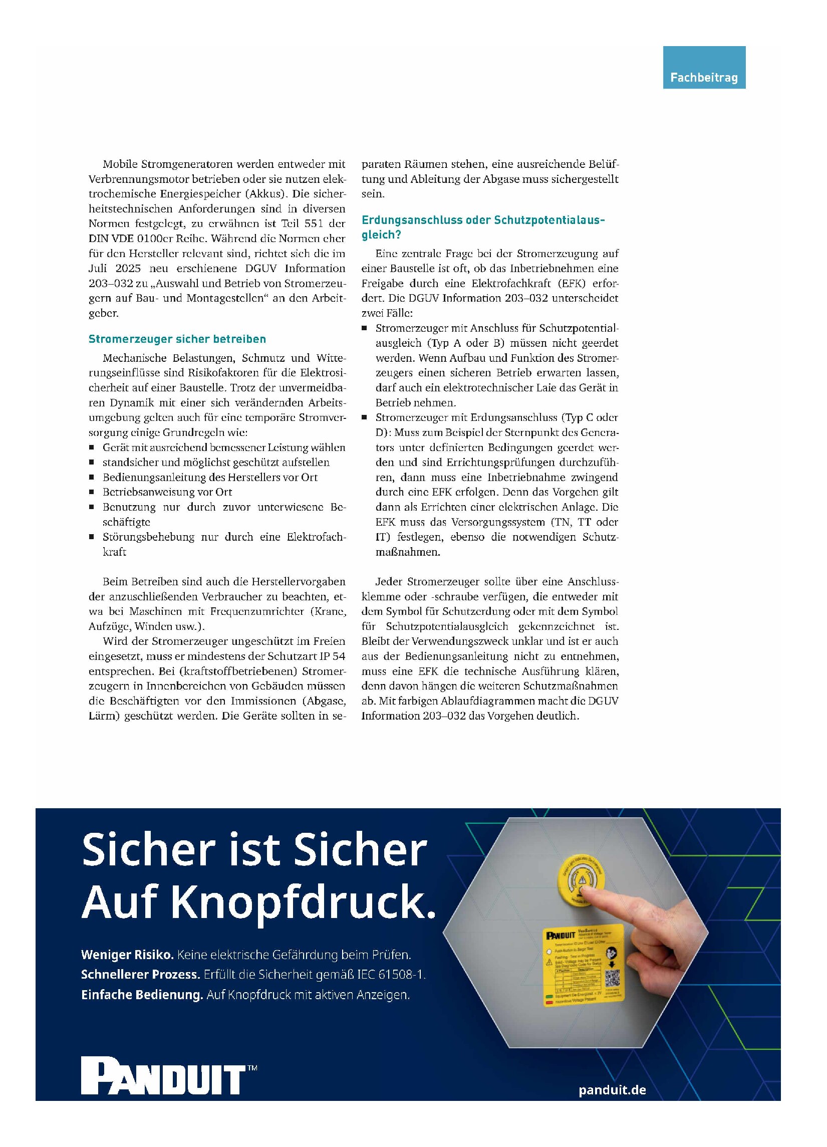 Vorschauseite 2: Baustrom ohne öffentliches Netz