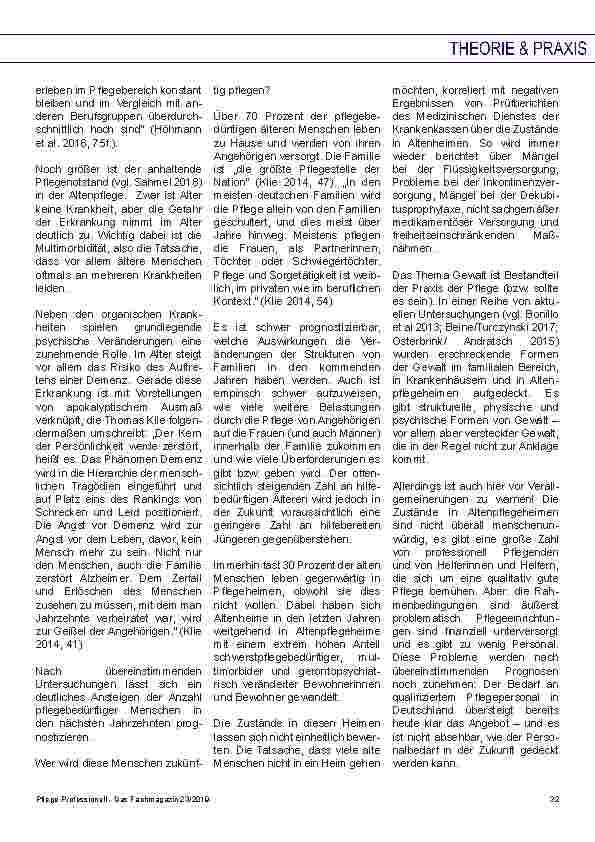 Vorschauseite 4: Theorie und Praxis (in) der Pflege - Schlaglichter