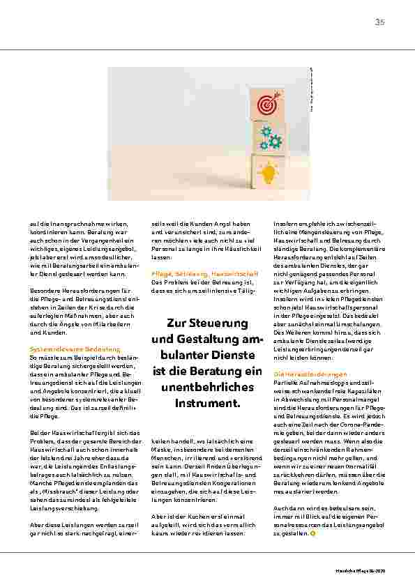 Vorschauseite 2: Steuerung durch Beratung gewinnt besondere Bedeutung in Krisenzeiten.
