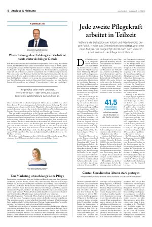 Vorschauseite 1: Jede zweite Pflegekraft arbeitet in Teilzeit