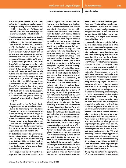 Vorschauseite 5: Ökologische Nachhaltigkeit in der Anästhesiologie und Intensivmedizin
