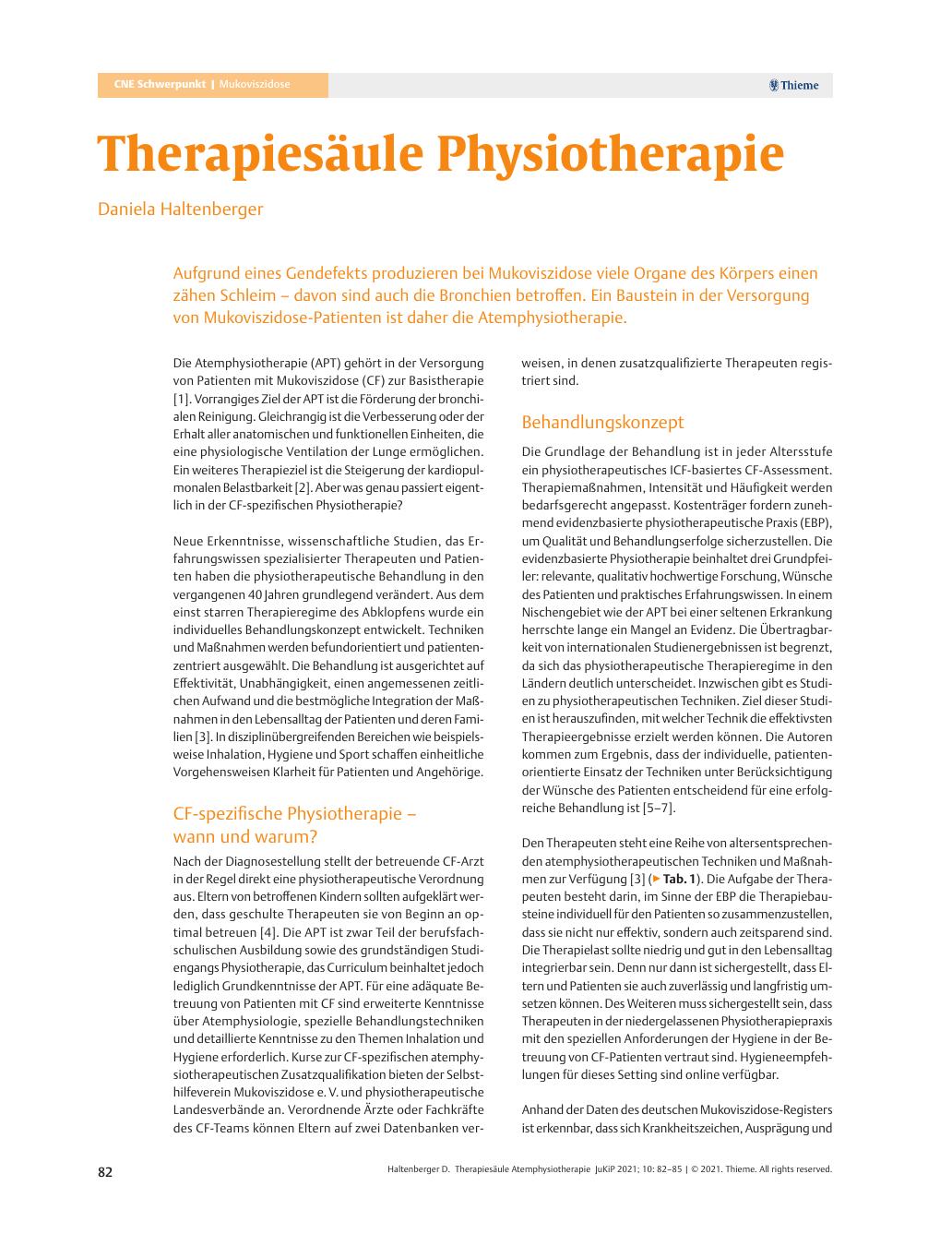 Vorschauseite 1: Therapiesäule Physiotherapie