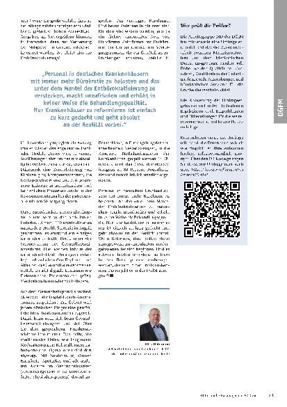 Vorschauseite 2: Das Märchen von der Entbürokratisierung. Einige Gedanken zur Krankenhausreform.