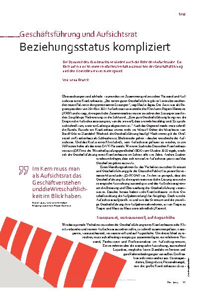 Vorschauseite 1: Geschäftsführung und Aufsichtsrat: Beziehungsstatus kompliziert