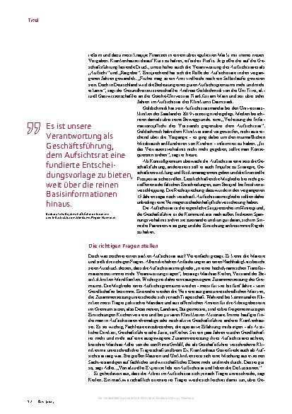 Vorschauseite 2: Geschäftsführung und Aufsichtsrat: Beziehungsstatus kompliziert