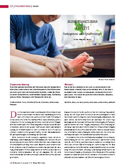 Vorschauseite 1: Gicht Pathogenese und Epidemiologie
