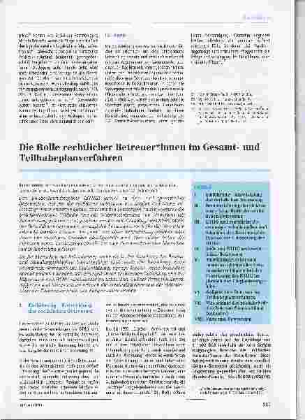Vorschauseite 1: Die Rolle rechtlicher Betreuerinnen im Gesamtund Teilhabeplanverfahren
