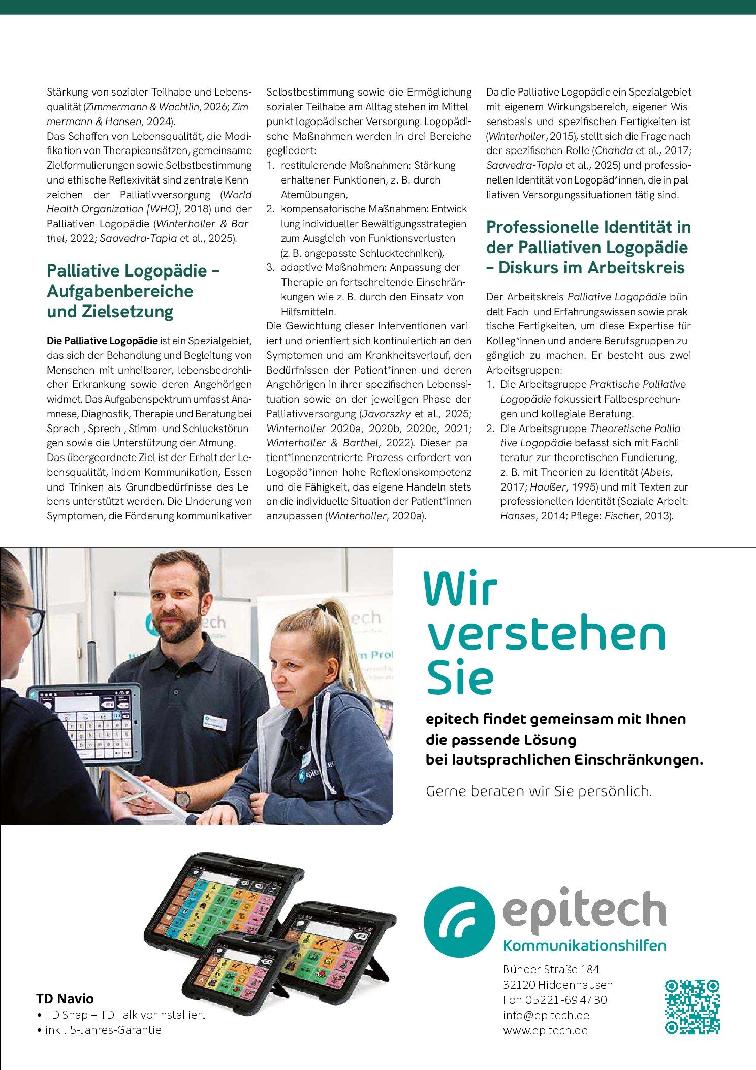 Vorschauseite 2: Professionelle Identität in der palliativen Logopädie