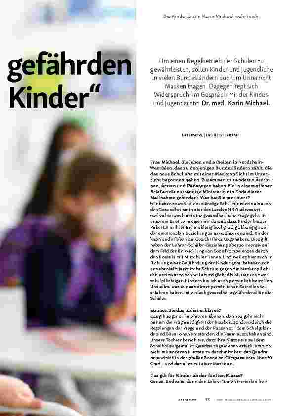 Vorschauseite 2: "Masken im Unterricht gefährden die Entwicklung der Kinder. "