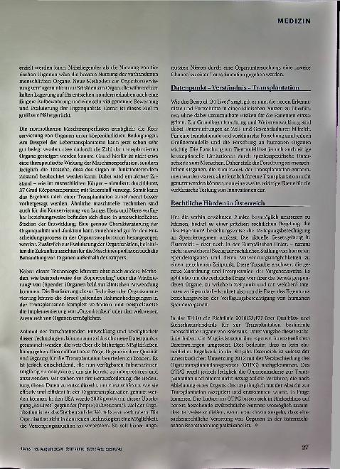 Vorschauseite 2: Organknappheit in Österreich und Europa