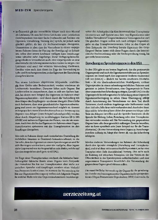 Vorschauseite 3: Organknappheit in Österreich und Europa