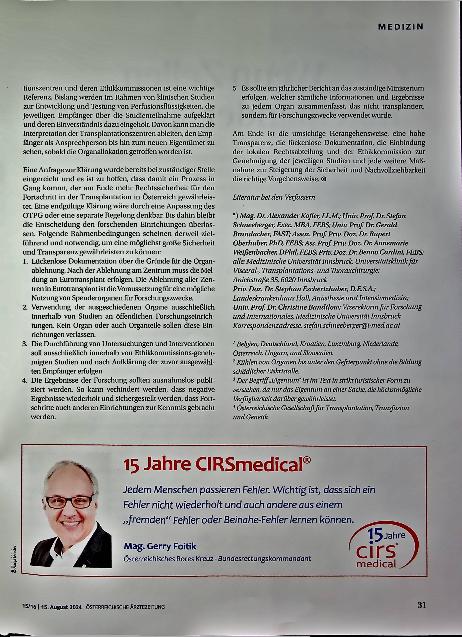 Vorschauseite 6: Organknappheit in Österreich und Europa