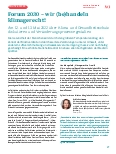 Vorschauseite 1: Forum 2030 – wir (be)handeln klimagerecht! Am 12. und 13. Mai 2022 über Klimaund Gesundheitsschutz diskutieren und Veränderungsprozesse gestalten.