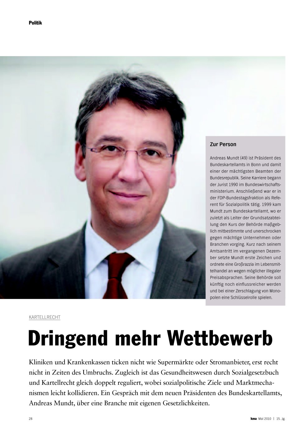 Vorschauseite 1: Dringend mehr Wettbewerb