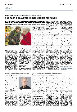 Vorschauseite 1: Ruf nach gut ausgebildeten Assistenzkräften