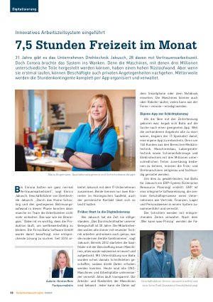 Vorschauseite 1: Innovatives Arbeitszeitsystem eingeführt 7, 5 Stunden Freizeit im Monat