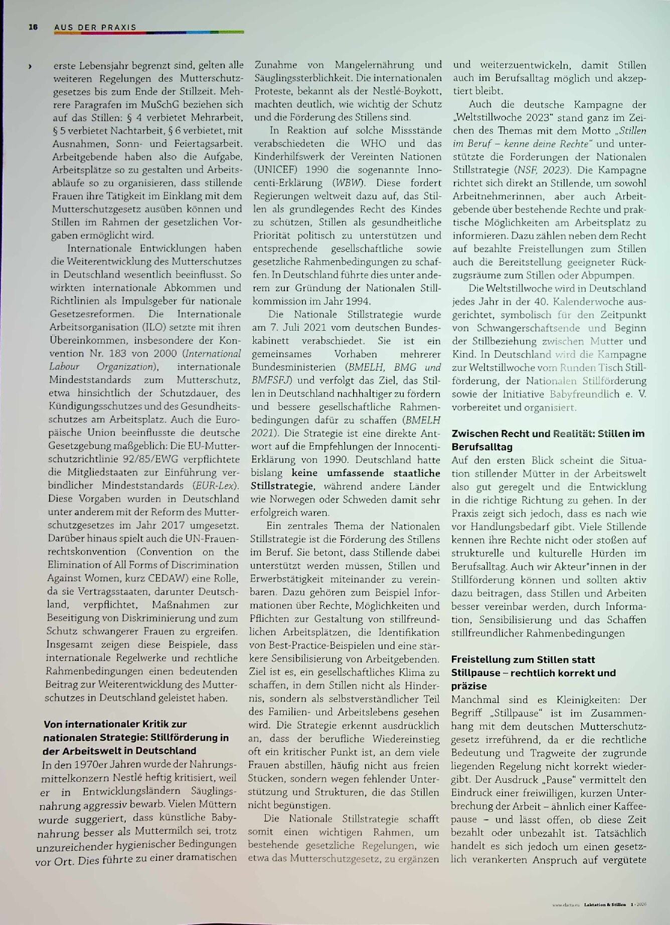 Vorschauseite 2: Stillen im Beruf: Umsetzung, Herausforderungen und Perspektiven im Rahmen des Mutterschutzgesetzes in der Bundesrepublik Deutschland