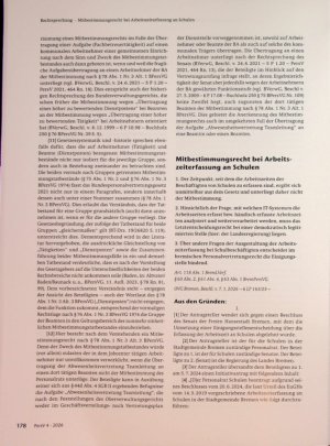 Vorschauseite 1: Mitbestimmungsrecht bei Arbeits zeiterfassung an Schulen