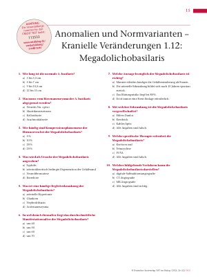 Vorschauseite 4: Anomalien und Normvarianten – Kranielle Veränderungen 1. 12: Megadolichobasilaris