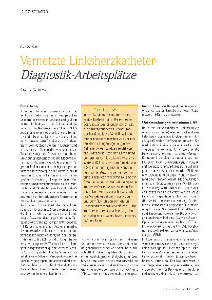 Vorschauseite 1: Vernetzte Linksherzkatheter-Diagnostik-Arbeitsplätze