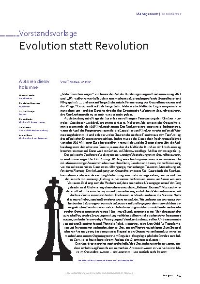 Vorschauseite 1: Evolution statt Revolution