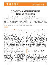 Vorschauseite 1: Gewalt an Menschen mit Behinderungen