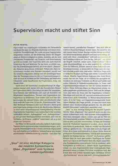 Vorschauseite 1: Supervision macht und stiftet Sinn.