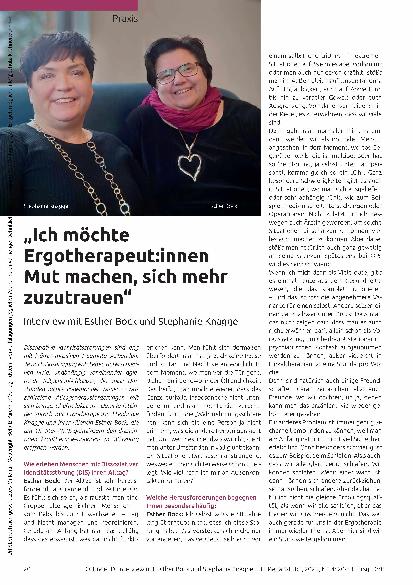 Vorschauseite 1: „Ich möchte Ergotherapeut: innen Mut machen, sich mehr zuzutrauen“