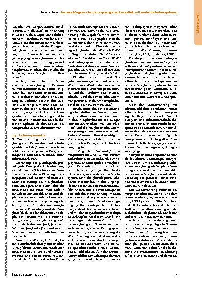 Vorschauseite 3: Zusammenhänge zwischen der morphologischen Bewusstheit und Lese-Rechtschreibkompetenzen bei Grundschüler: innen*