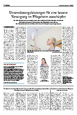 Vorschauseite 1: Unterstützungsleistungen für eine bessere Versorgung im Pflegeheim ausschöpfen.