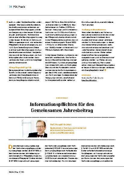 Vorschauseite 1: Informationspflichten für den Gemeinsamen Jahresbeitrag