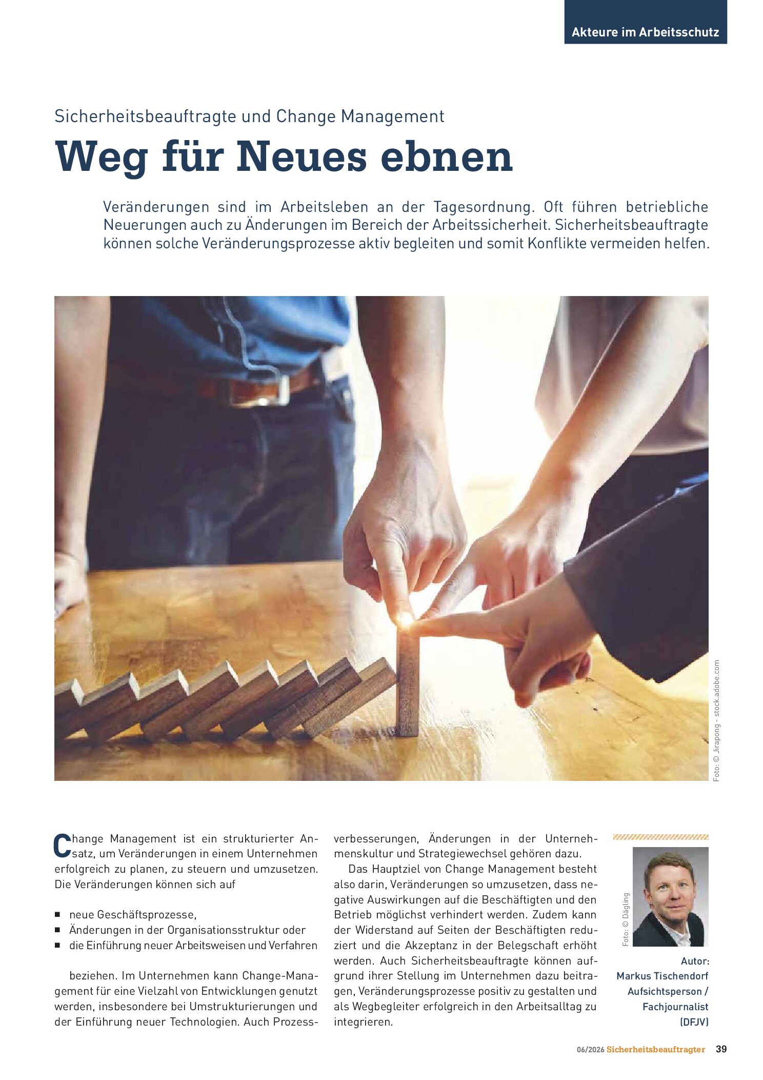 Vorschauseite 1: Sicherheitsbeauftragte und Change Management. Weg für Neues ebnen