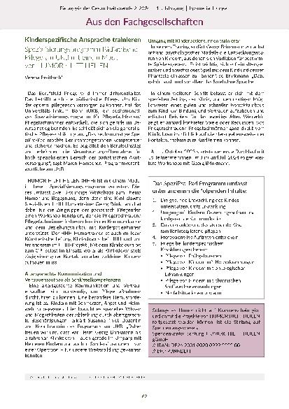 Vorschauseite 2: Aus den Fachgesellschaften