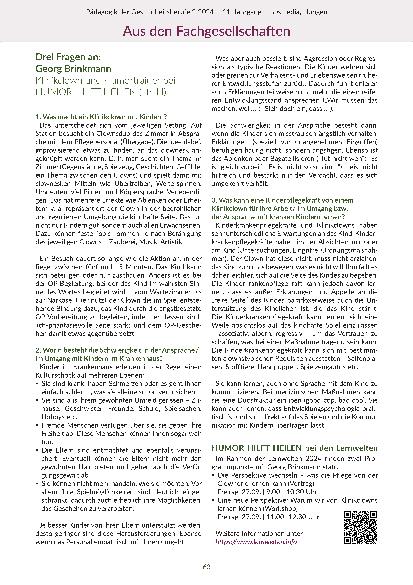 Vorschauseite 3: Aus den Fachgesellschaften