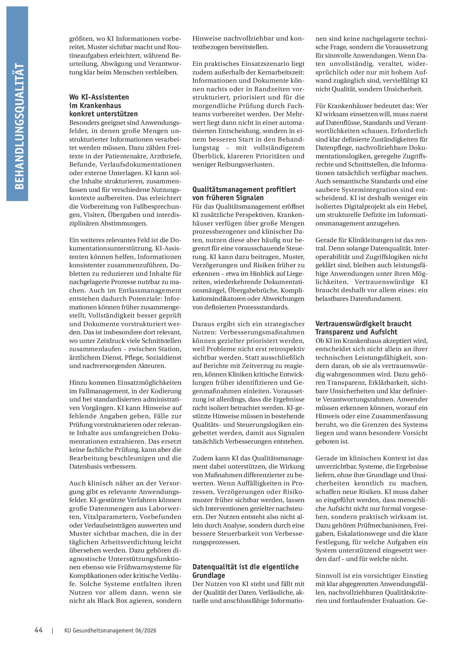 Vorschauseite 2: Intelligenz trifft Verantwortung: Warum vertrauenswürdige KI der neue Klinikstandard wird
