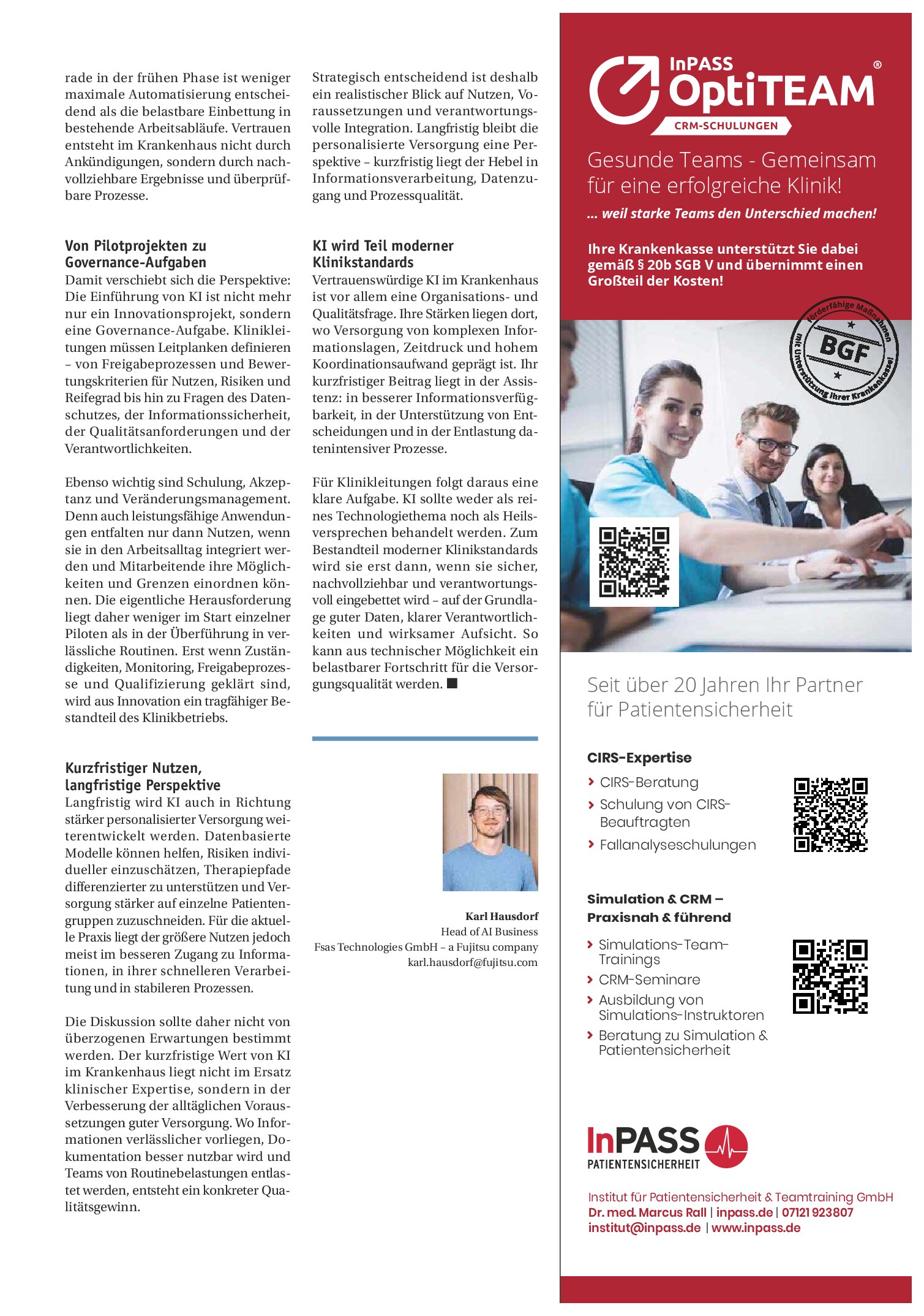 Vorschauseite 3: Intelligenz trifft Verantwortung: Warum vertrauenswürdige KI der neue Klinikstandard wird