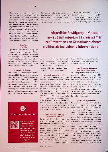 Vorschauseite 3: Screening und Management des Gestationsdiabetes