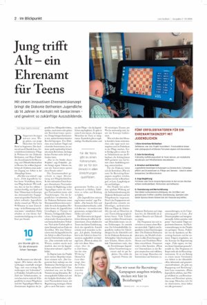 Vorschauseite 1: Jung trifft Alt — ein Ehrenamt für Teens