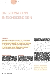 Vorschauseite 1: Ein Gramm kann entscheidend sein.