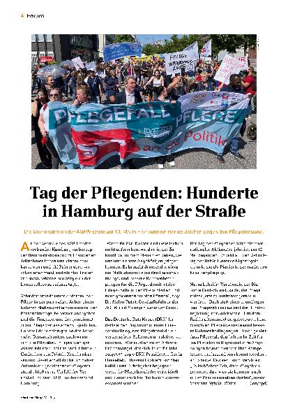 Vorschauseite 1: Tag der Pflegenden: Hunderte in Hamburg auf der Straße
