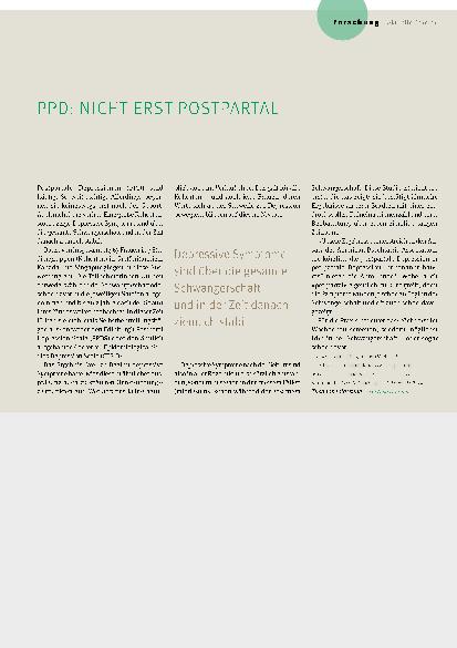 Vorschauseite 1: PPD: Nicht erst postpartal