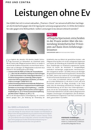 Vorschauseite 1: Leistungen ohne Evidenz erbringen?