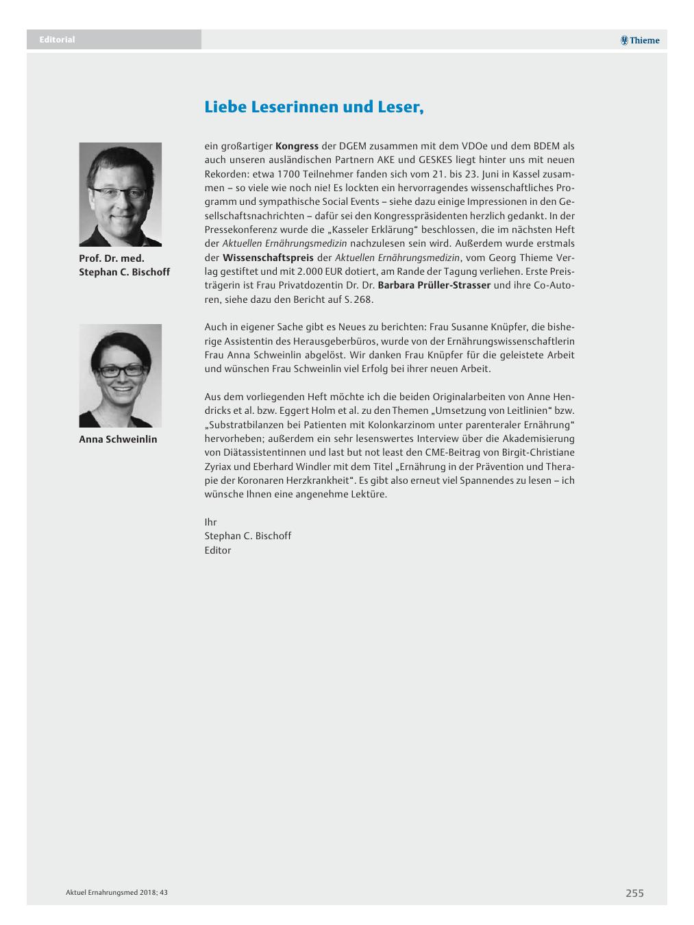 Vorschauseite 1: Liebe Leserinnen und Leser,
