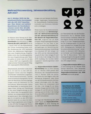 Vorschauseite 1: Weihnachtszuwendung, Jahressonderzahlung, AVR 2027