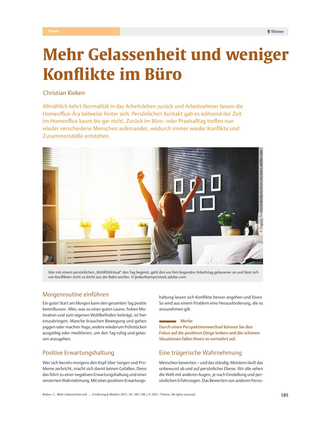 Vorschauseite 1: Mehr Gelassenheit und weniger Konflikte im Büro