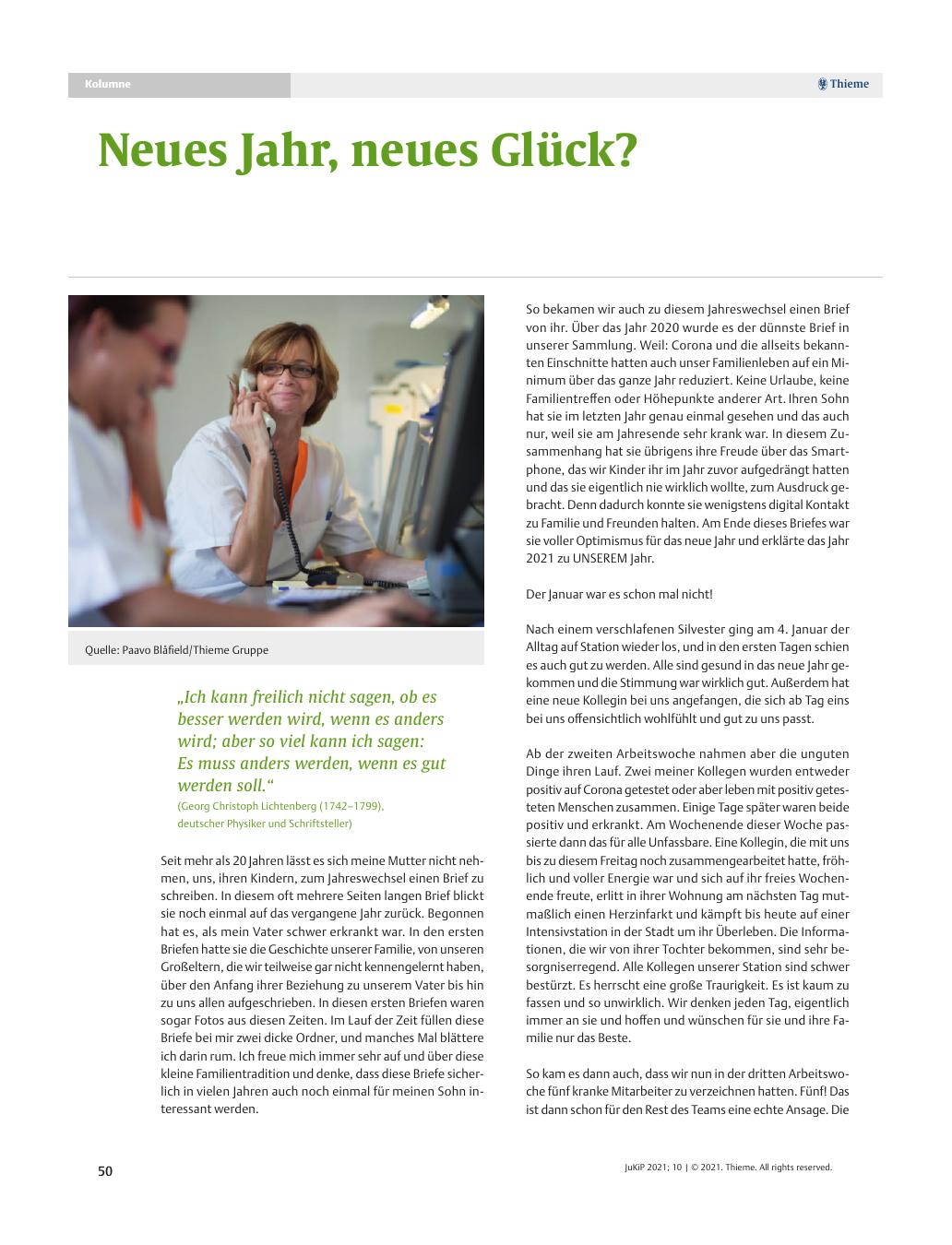 Vorschauseite 1: Neues Jahr, neues Glück?