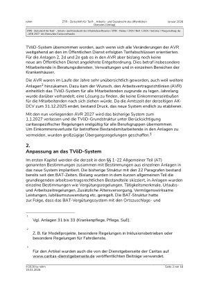 Vorschauseite 2: Neugestaltung der „AVR 2027“ des Deutschen Caritasverbandes