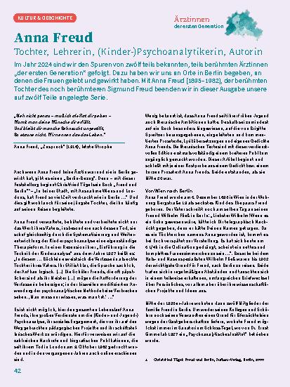 Vorschauseite 1: Anna Freud, Tochter, Lehrerin, (Kinder-)Psychoanalytikerin, Autorin