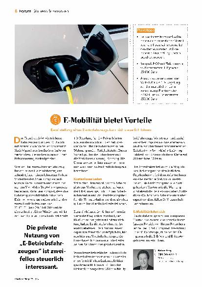 Vorschauseite 1: E-Mobilität bietet Vorteile.