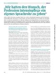 Vorschauseite 2: „Wir hatten den Wunsch, der Profession Intensivpflege ein eigenes Sprachrohr zu geben.“